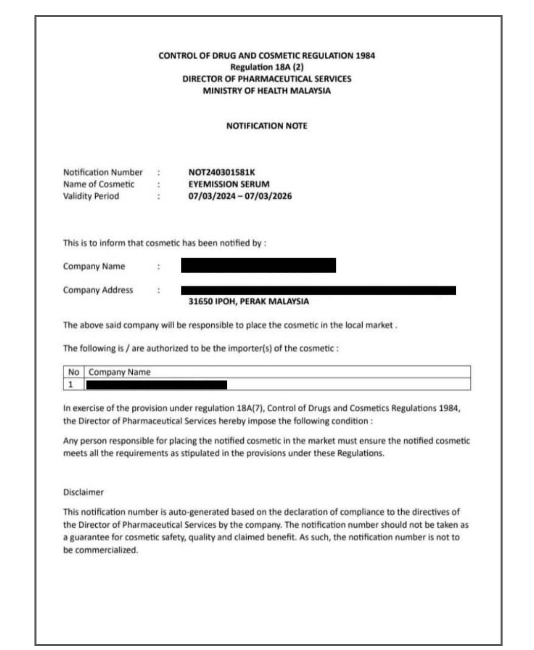KKM Cert