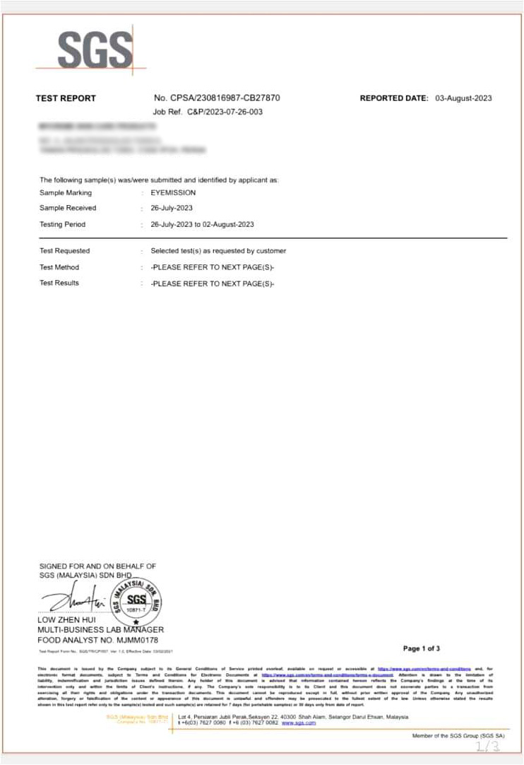 SGS Cert pg1